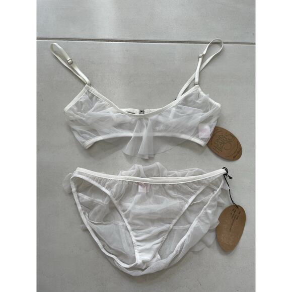 Only Hearts Lingerie Bralette Panty Sheer Whisper Ruffle - Picture 1 of 12